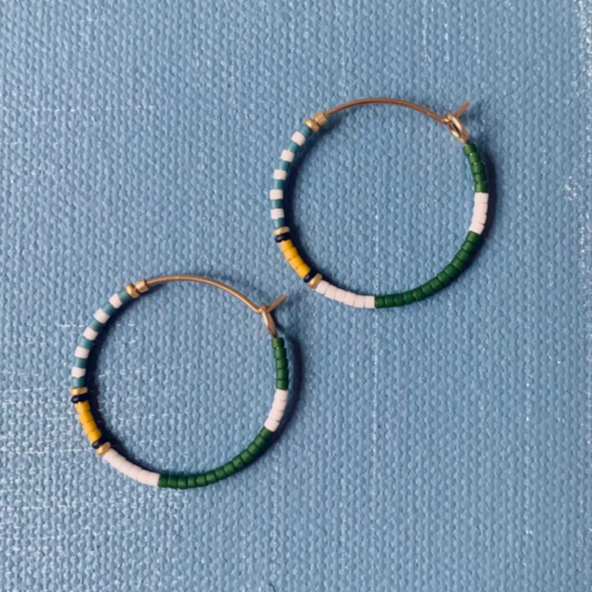 Beaded Earrings - Colorloop Hoops