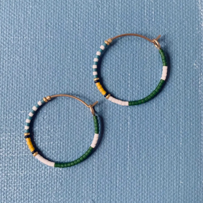 Beaded Earrings - Colorloop Hoops