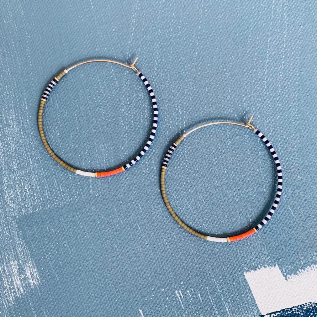 Beaded Earrings - Colorloop Hoops